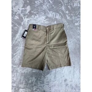 Roundtree & Yorke Mens Flat Front Classic Fit Travel Smart Shorts Khaki 33x9 NWT
